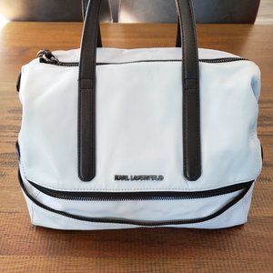 Karl Lagerfeld vintage Bowletto expandable leather tote